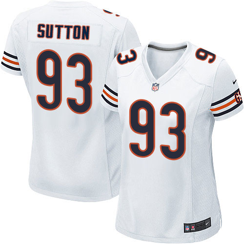 Women's Elite Will Sutton Nike Jersey White Road - #93 NFL Chicago Bears